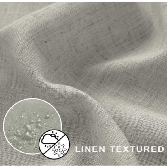 Gray Shower Curtain 71 x 72 with Silver Hooks Linen Look Minimalist Farmhouse - Picture 3 of 11